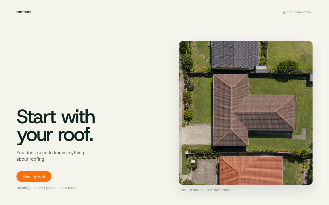Design 10x RoofHero first-screen poster
